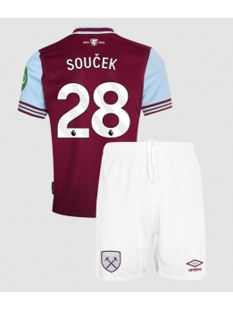 West Ham United Tomas Soucek #28 Dječji Domaci Dres kompleti 2024-25 Kratak Rukavima (+ kratke hlače)